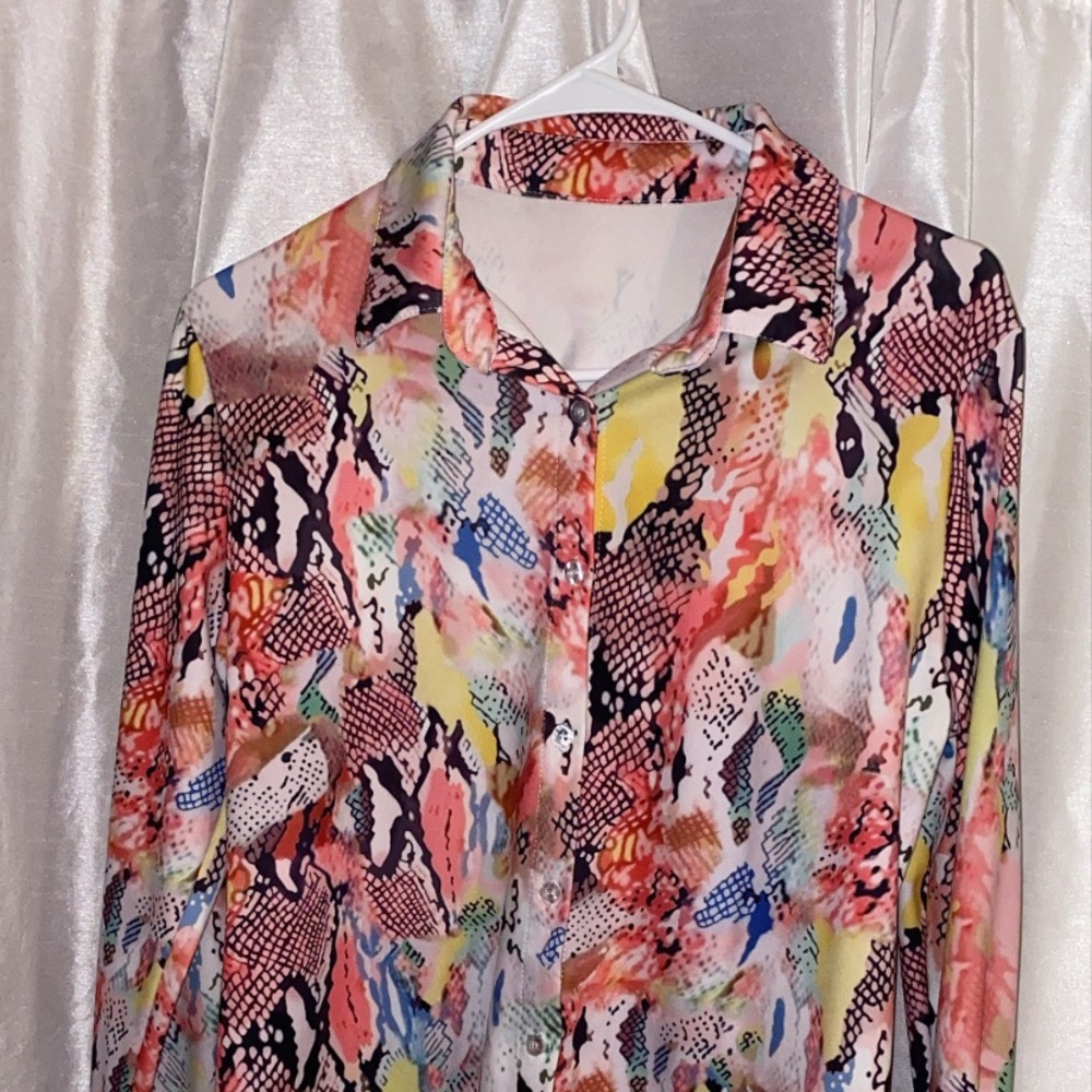 2 Piece Pink Python Short Set - image 2